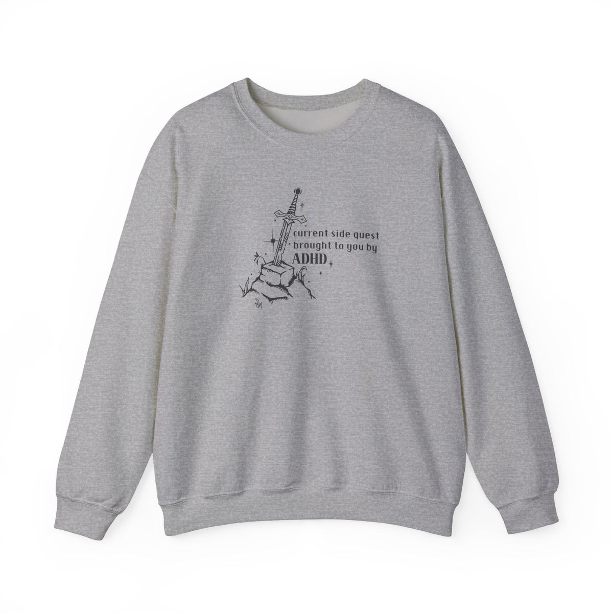 Currently On A Side Quest (Brought to you by ADHD) Crewneck Sweatshirt