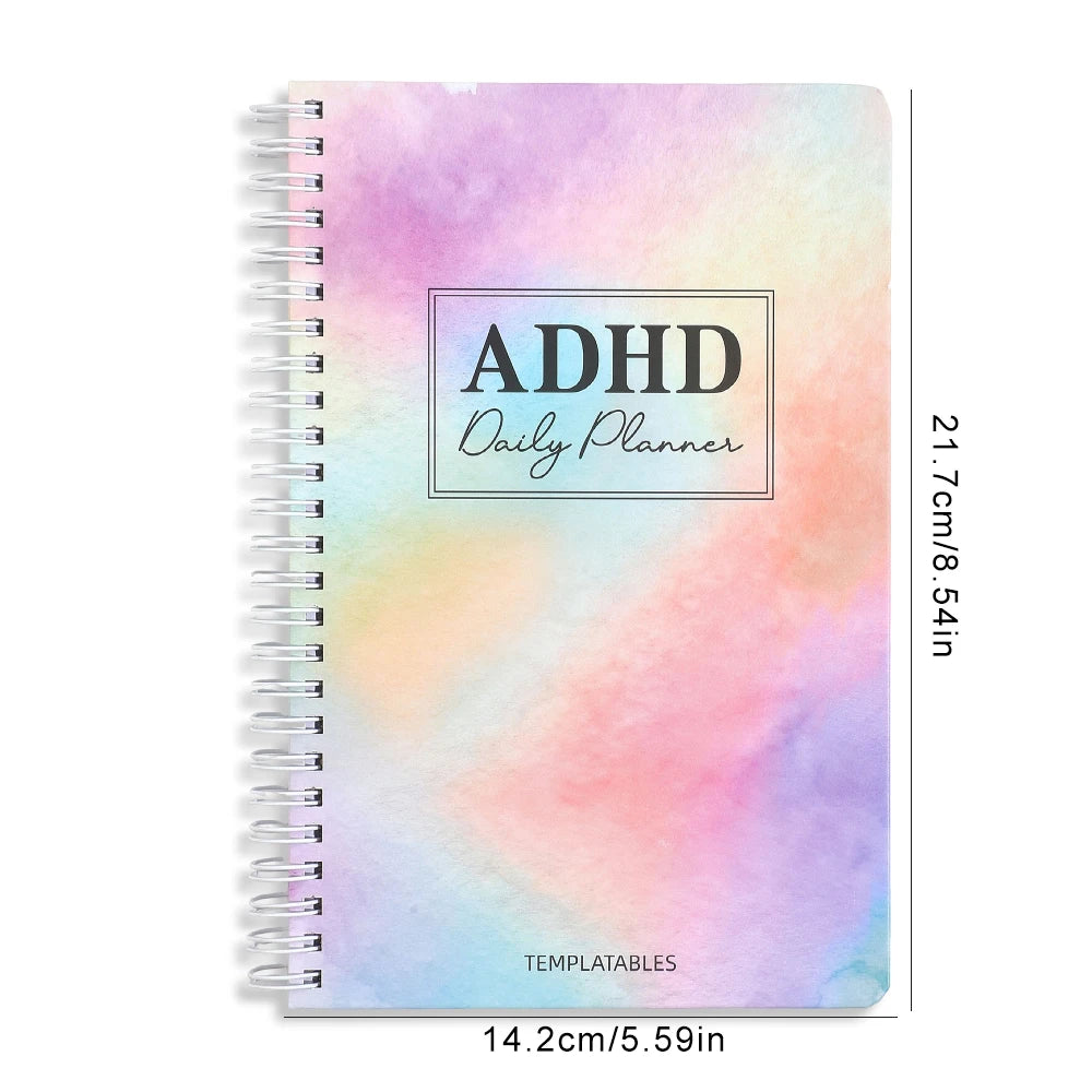 64 Sheets Undated ADHD Daily Focus Planner A5 Notebook with Stickers