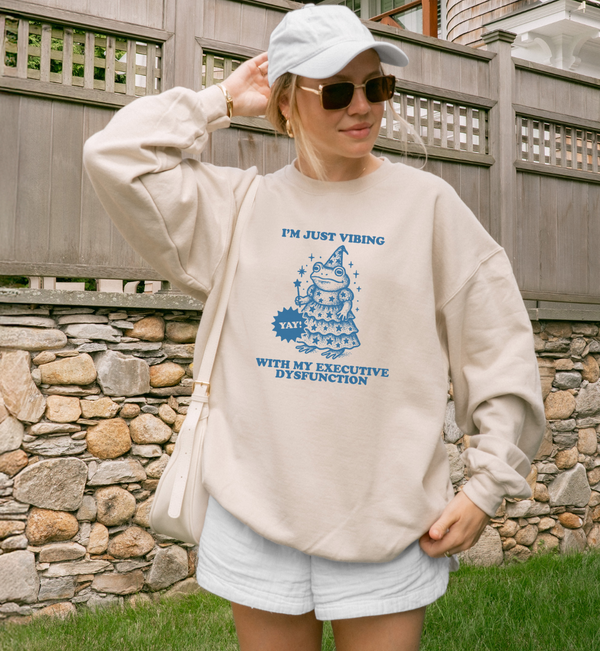 Executive Dysfunction Vibes Crewneck Sweatshirt