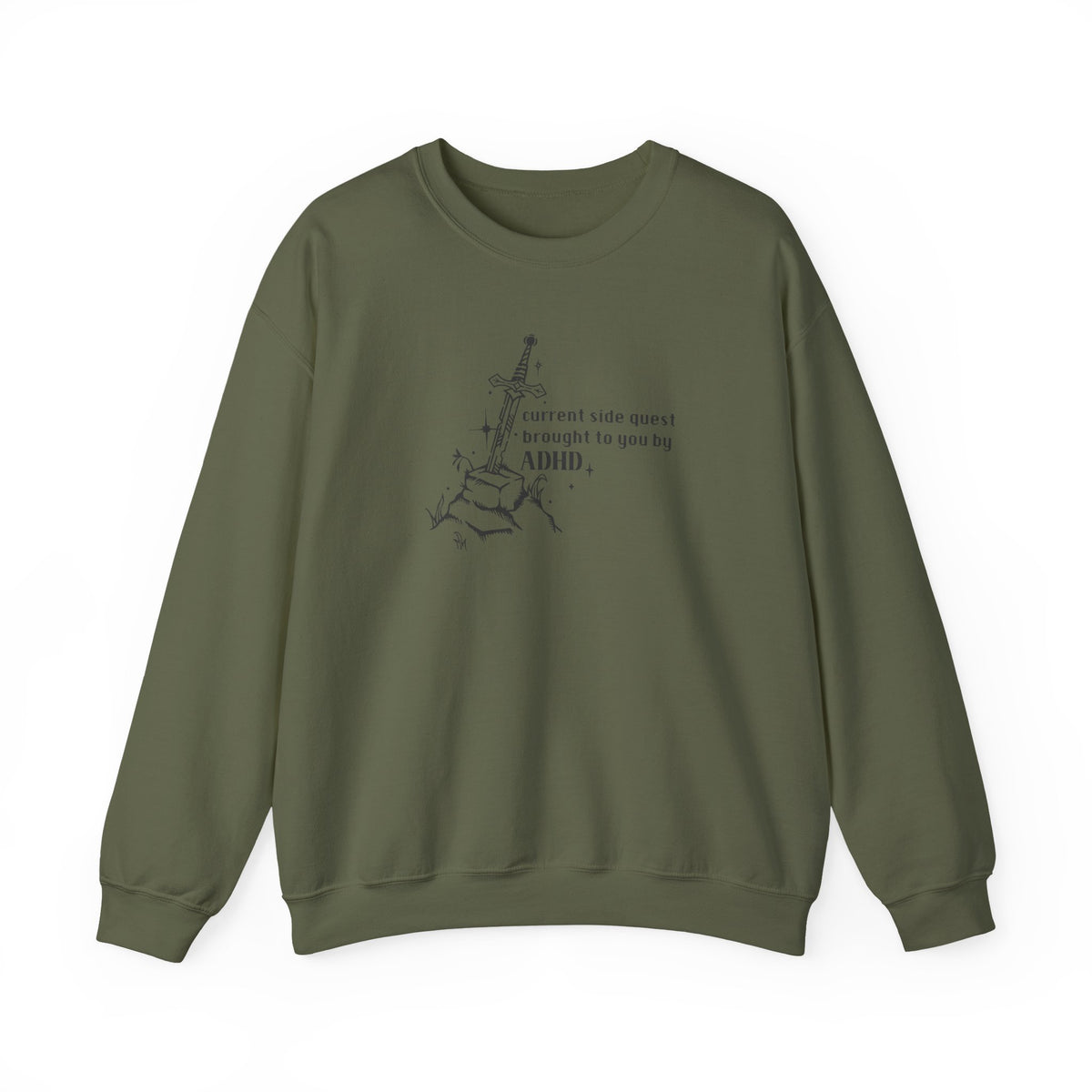 Currently On A Side Quest (Brought to you by ADHD) Crewneck Sweatshirt
