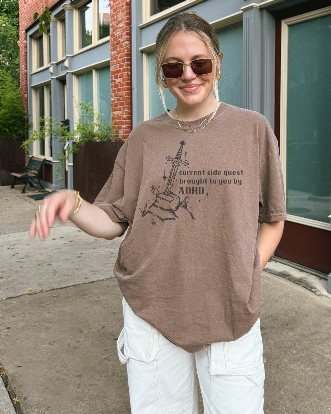 Currently On A Side Quest (Brought to you by ADHD) Comfort Colors T-shirt