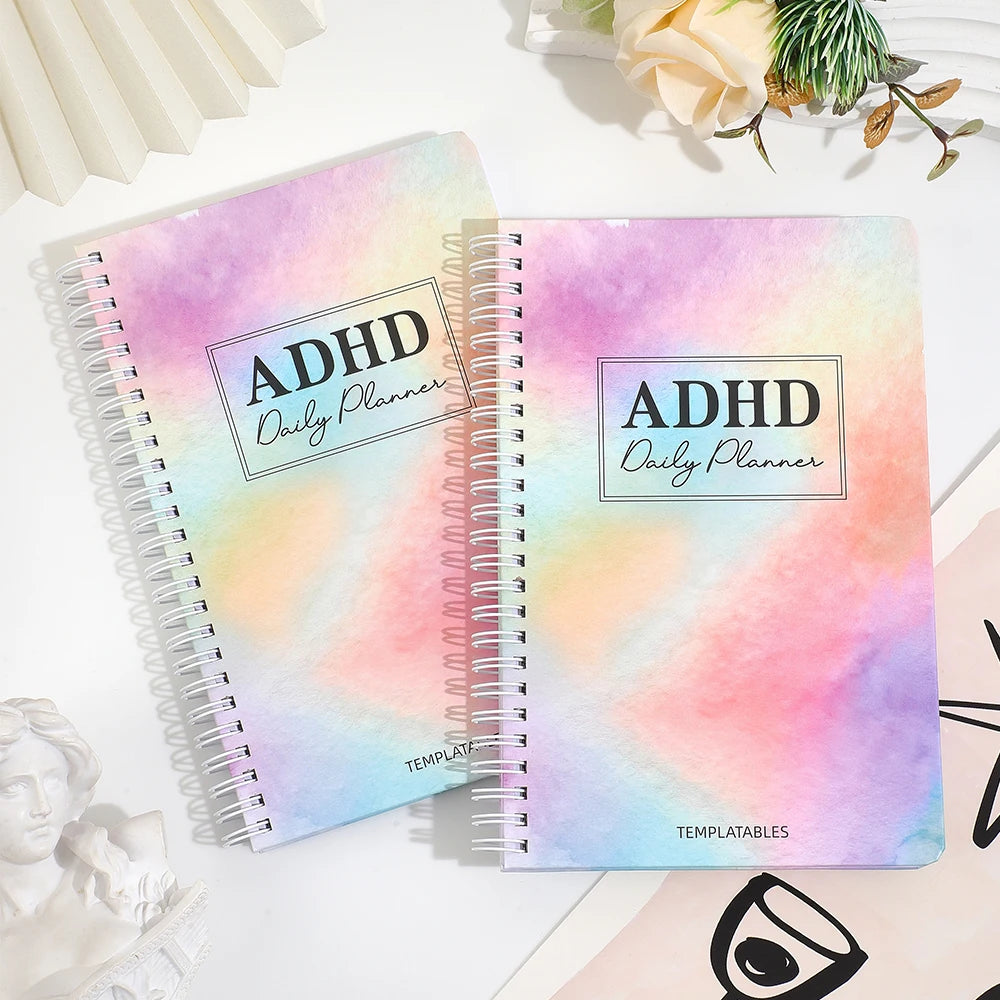 64 Sheets Undated ADHD Daily Focus Planner A5 Notebook with Stickers
