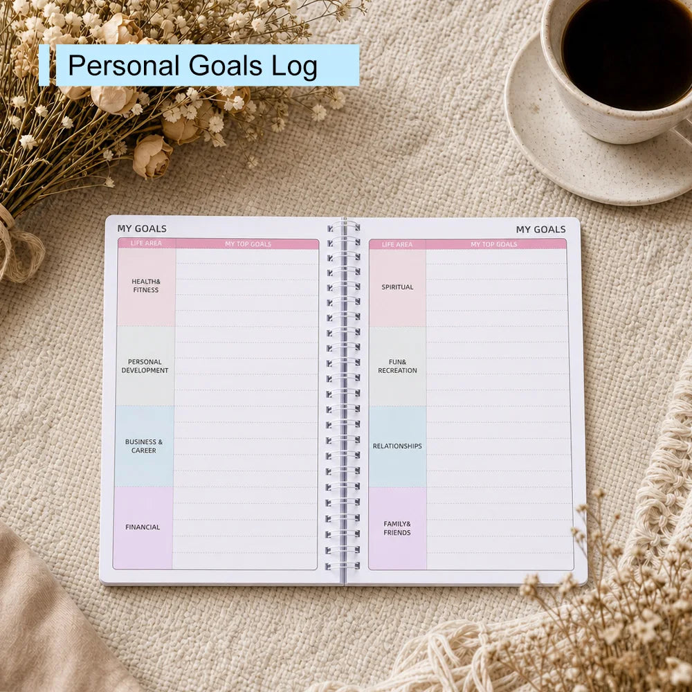 64 Sheets Undated ADHD Daily Focus Planner A5 Notebook with Stickers