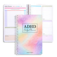 64 Sheets Undated ADHD Daily Focus Planner A5 Notebook with Stickers